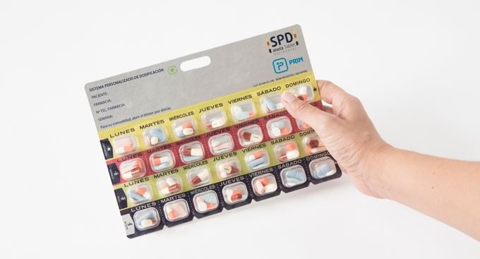 Pastillero mensual organizado por un farmacéutico